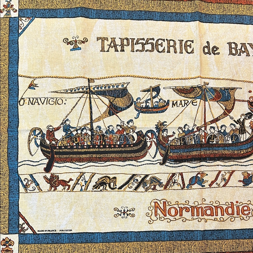 Josette France Tapisserie de Bayeux tea towel 28x18 - Picture 4 of 7